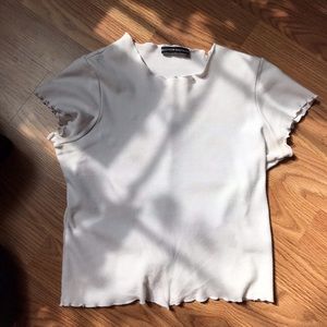 Closet staple white ruffled shirt